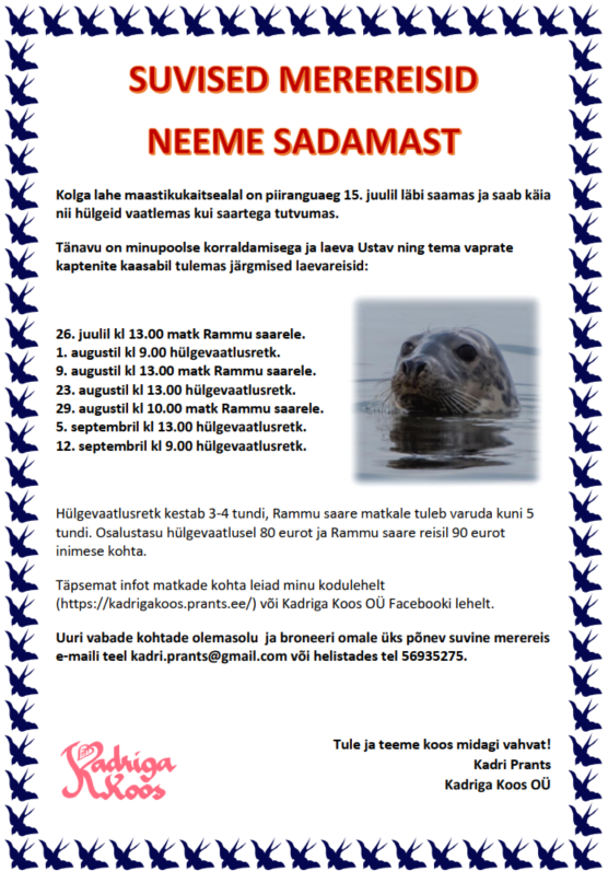 Suvised merereisid Neeme Sadamast