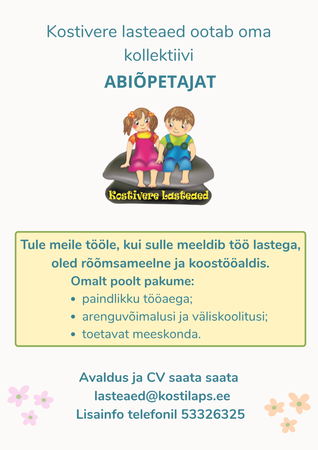 Kostivere Lasteaia töökuulutus